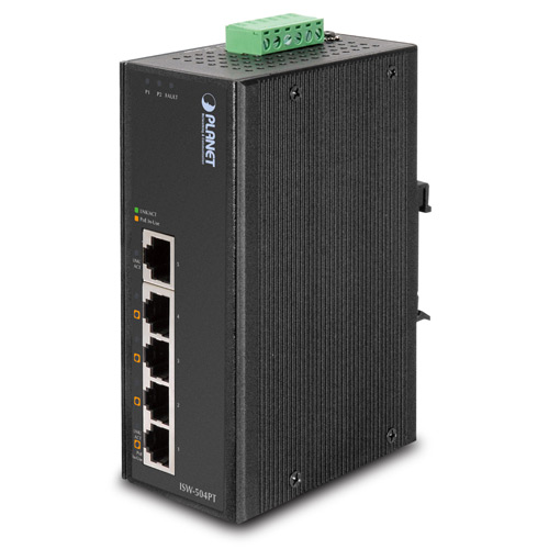 5-Port 10/100Mbps with 4-Port PoE Industrial Ethernet Switch - Wide Temperature