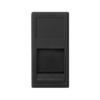 Адаптер прямий 22,5х45 1xRJ45 Keystone зі шторкою, чорний (KA76/14)