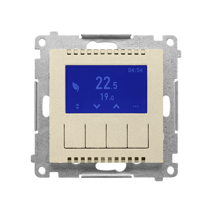 Електронний терморегулятор з дисплеєм Simon55, шапмань матовий (TETD1A.01/144)