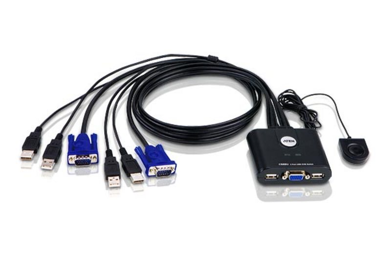 2-портовый KVM-коммутатор с кабелем USB