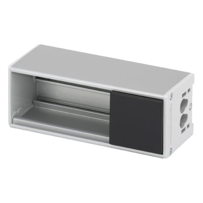 Розеточная коробка Ofiblock COMPACT на 2 модуля 45х45мм, алюминий, черный (KFC102/14)
