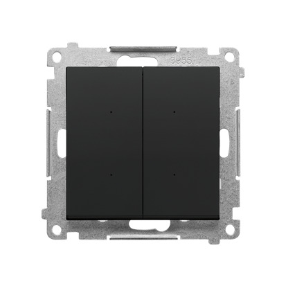 Двокнопковий контролер освітлення Simon55, 230В 2х5А, чорний матовий (TEW2W.01/149)