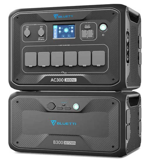 Портативна зарядна станція Bluetti AC300 з резервним домашнім акумулятором B300