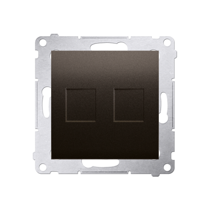 Адаптер информационный Premium 2xRJ45 Keystone, коричневий (DKP2.01/46)