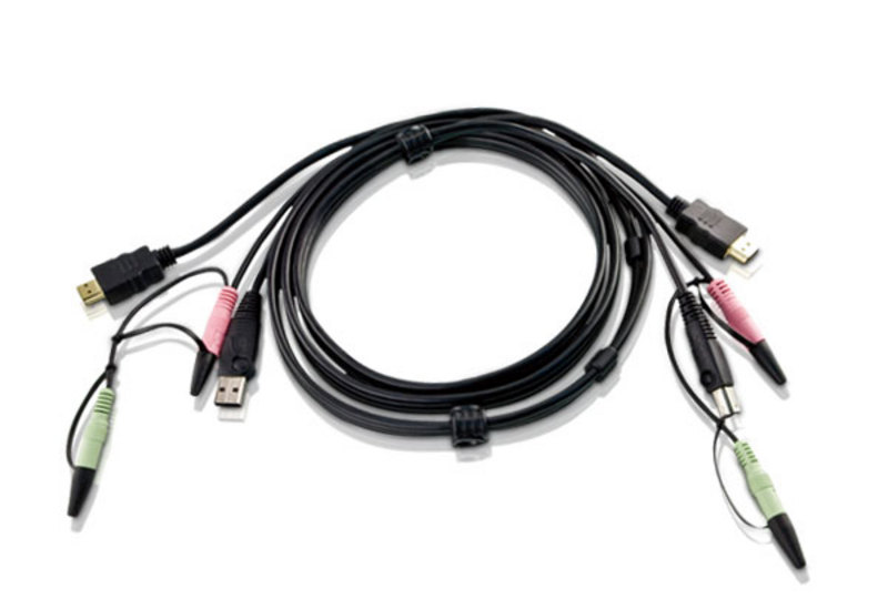 КВМ-кабель с интерфейсами передачи звука, USB, HDMI (1.8м) 