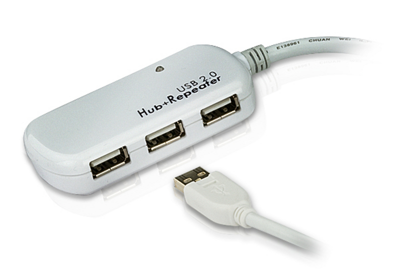 4-портовый концентратор-удлинитель USB 2.0, до 12 м.