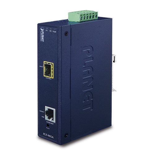 Industrial Managed Gigabit Ethernet Media Converter with Wide Operating Temperature (-30~75 degrees)