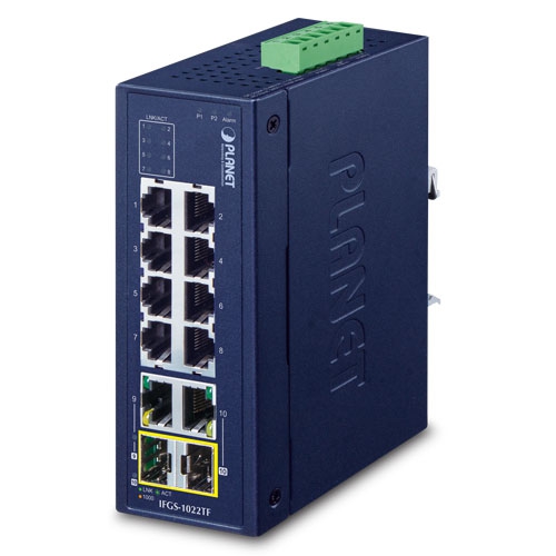 Industrial 16-Port 10/100TX + 2-Port Gigabit TP/SFP Combo Ethernet Switch (-40~75 degrees C) 