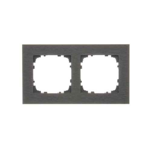 Рамка Simon55 NATURE 2x, нержавіюча сталь чорна (TRN2/190)