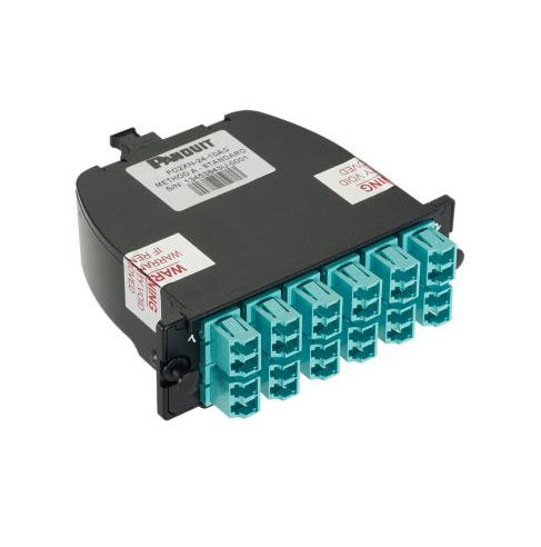 Адаптер для оптико-волоконних з’єднань OM4, 12xLC Duplex, 2xMPO