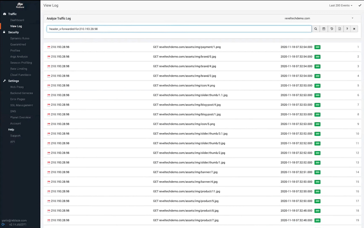 Аналіз логів в Reblaze Аналіз логів в Reblaze