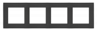 Рамка Simon55 NATURE 4x, скло матове чорне (TRN4/179)